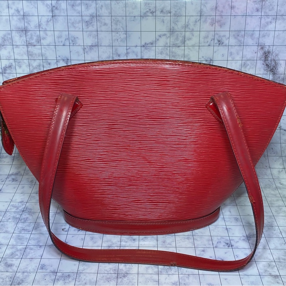 Louis Vuitton Red Suede Leather Detail